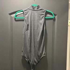 Gray Backless Bodysuit